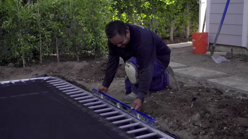 leveling the inground trampoline
