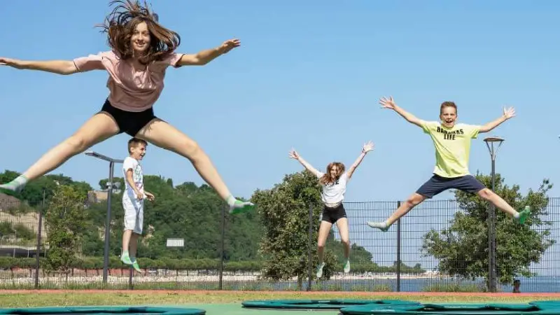 children jumping on an akrobatUSA trampolines