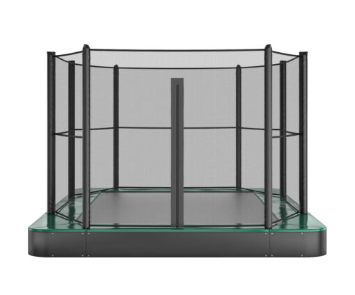 14 foot by 10 foot green in ground trampoline