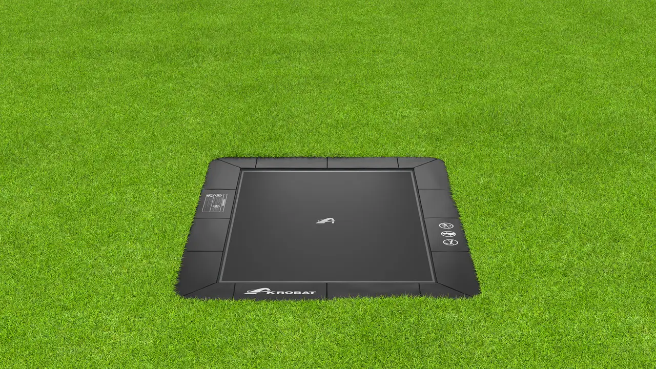 12.5ft x 8ft Akrobat Primus Flat Special Edition Black on Black In-Ground Trampoline 1 11 foot by 8 foot all black rectangular inground trampoline, In-ground Trampoline,