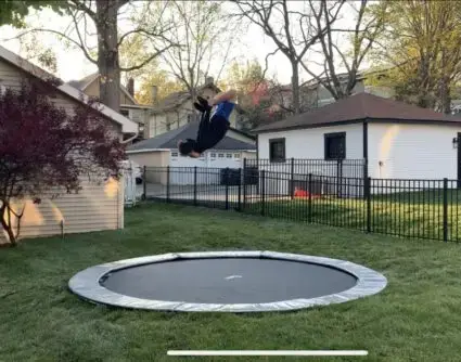 Alternative view of 10ft Akrobat Primus Round In-Ground Trampoline - Anthracite Gray Pad with Black Jump Mat