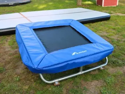Alternative view of 4ft x 4ft Akrobat Mini Gym Trampoline - Blue Pad with Black Mat
