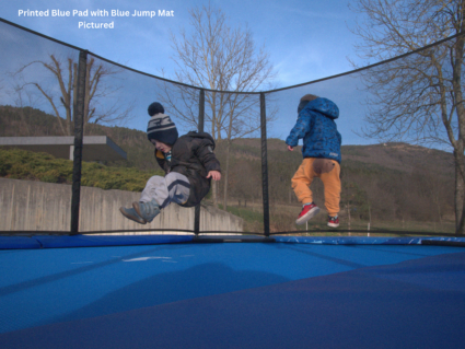 Alternative view of 14ft x 10ft  XCITYX Akrobat In-Ground Trampoline - Blue Pad and Black Jump Mat