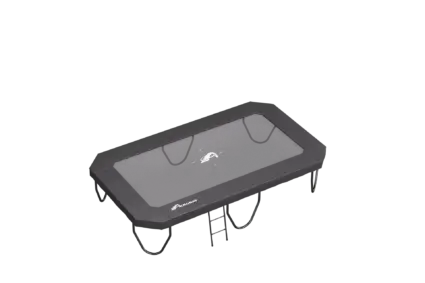 A black rectangular box featuring a prominent logo on its surface, showcasing a sleek and modern design.