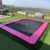 17ft x 10ft Akrobat Primus Flat PLUS Sport LIMITED EDITION PINK PAD with Black Jump Mat In-ground Trampoline