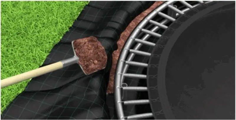How to Install an In-Ground Trampoline (Step-by-Step Guide) 8 Step 5 – Add Weed Barrier Place Frame in Pit