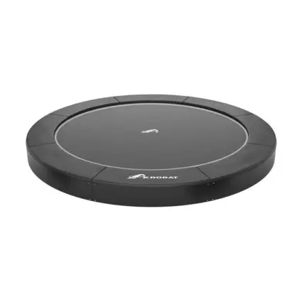 10ft Round Akrobat Primus Flat In-Ground Trampoline - Special Edition (Black Pad with Black Jump Mat)