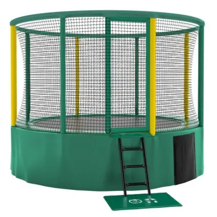 14ft Gallus PLUS Akrobat Above Ground Public Use Trampoline - Green and Yellow
