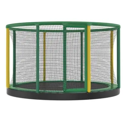 14ft Gallus PLUS Akrobat In Ground Public Use Trampoline - Green and Yellow