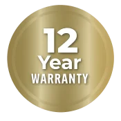 Gold badge with 12-year warranty